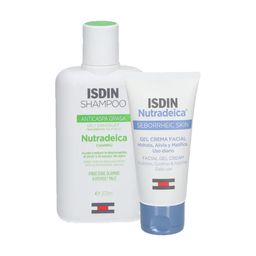 ISDIN Nutradeica® Gel-Creme für das Gesicht + ISDIN Nutradeica® Anti-Schuppen Shampoo