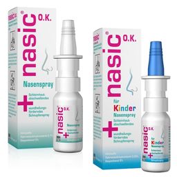 nasic® für Kinder O.K. Nasenspray + nasic® O.K. Nasenspray