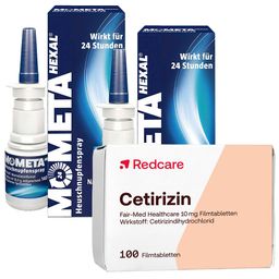 Redcare Cetirizin Fair-Med Healthcare + MometaHEXAL® Allergie-Nasenspray Doppelpack - Jetzt 25% sparen mit dem Code RDCFLASH25