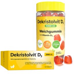 DEKRISTOLVIT D3 2000 I.E. Tabletten & DEKRISTOLVIT D3 1000 I.E. Weichgummis