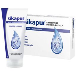 SKIAPUR Kieselsäure-Softgel-Kapseln mit Biotin & SIKAPUR Shampoo