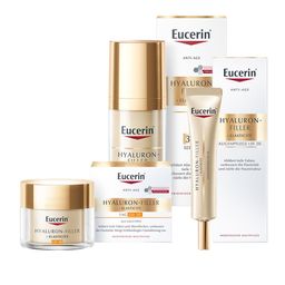 Eucerin® HYALURON-FILLER + ELASTICITY Tagespflege LSF 30 + Eucerin® HYALURON-FILLER + ELASTICITY Augenpflege LSF 20 + Eucerin® HYALURON-FILLER + ELASTICITY 3D Serum - Jetzt 20% mit dem Code eucerin20 sparen*