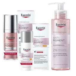 Eucerin® Anti-Pigment Tagespflege LSF 30 Creme + Eucerin® Anti-Pigment Dual Serum + Eucerin® Anti-Pigment Reinigungsgel - Jetzt 20% mit dem Code eucerin20 sparen*