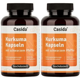 Casida Kurkuma Kapseln + schwarzer Pfeffer – Premium Curcuma mit Piperin – hochdosiert