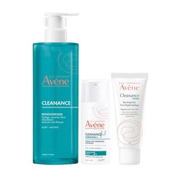 Avène Cleanance Comedomed Anti-Unreinheiten Konzentrat + Avène Cleanance Reinigungsgel + Avène Cleanance Hydra beruhigende Feuchtigkeitspflege