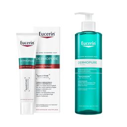 Eucerin® DERMOPURE CLINICAL Porenverfeinerndes Reinigungsgel + Eucerin® DERMOPURE CLINICAL Hydra Repair Creme - Jetzt 20% mit dem Code eucerin20 sparen*