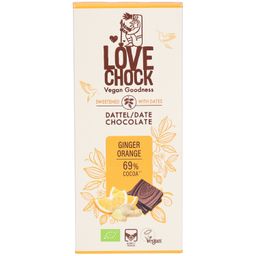 Lovechock Ginger Orange Dattel Schokolade 69% Kakao Bio
