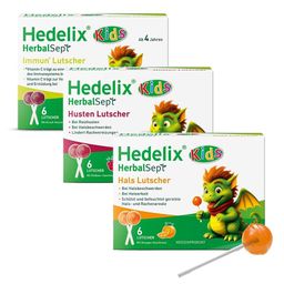 Hedelix HerbalSept Husten Lutscher Kids + Hedelix HerbalSept Hals Lutscher Kids + Hedelix HerbalSept Immun Lutscher Kids