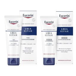 Eucerin Urea Repair Tag Gesichtscreme 5% +  Eucerin Urea Repair Nacht Gesichtscreme 5% - Jetzt 20% mit dem Code "eucerin20" sparen*