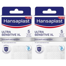 Hansaplast Ultra Sensitive XL Wundverband | Besonders sanft & weich | Für sehr empfindliche Haut | Schützt vor 99 % der Bakterien | 7,2 x 5 cm | 5 Stück