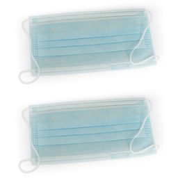 Mundschutz OP/Dental, blau, mit Ohrenschlaufe und Nasenbügel