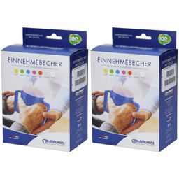 Dr. Junghans® Einnehmebecher mit Griff und Deckel 12 mm rot