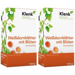 Weißdornblätter mit Blüten Arznei-Tee