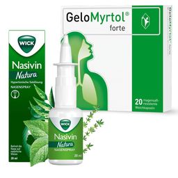 WICK Nasivin Natura Nasenspray, abschwellendes Nasenspray + GeloMyrtol® forte