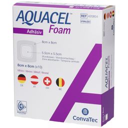 AQUACEL Foam adhäsiv 8x8 cm Verband