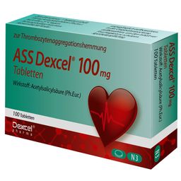 ASS Dexcel® 100 mg, zur Vorbeugung von Herzinfarkt und Schlaganfall bei vorbelasteten Patienten