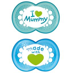 MAM Original Pure Silikonschnuller 6-16 Monate, Mummy blau