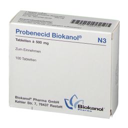 Probenid Probenecid Biokanol® 500 mg 100 St mit dem E-Rezept kaufen – Shop Apotheke