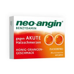 neo-angin Benzydamin gegen akute Halsschmerzen - Honig-Orangengeschmack - zuckerfrei