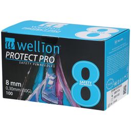 Wellion PROTECT PRO Sicherheits-Pen-Nadeln 8 mm x 0,30 mm