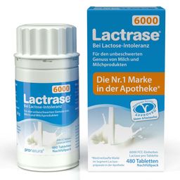 Lactrase® 6,000 - Laktase Mini Tabletten bei Laktoseintoleranz, Nachfüllpack