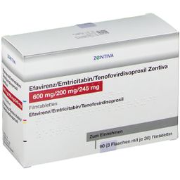 Efavirenz/Emtricitabin/Tenofovirdisoproxil Zentiva® 600 mg/200 mg/245 mg