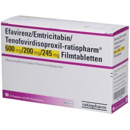 Efavirenz/Emtricitabin/Tenofovirdisoproxil-ratiopharm® 600 mg/200 mg/245 mg