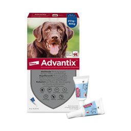 Advantix Spot-On 400 für große Hunde bis 40 kg Körpergewicht gegen Zecken, Flöhe und fliegende Insekten, bis zu 4 Wochen Wirksamkeit