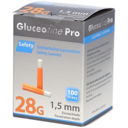 Gluceofine® Pro Safety Sicherheits-Lanzetten 28 G, 1,5 mm