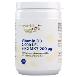 VitaWorld Vitamin D3 2.000 I.E. + K2 MK7 200 µg