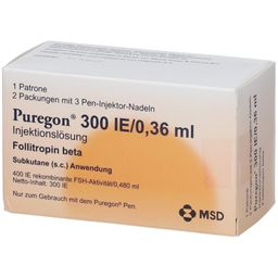 PUREGON 300 I.E./0,36 ml Injekt.-Lsg.i.Pat.+6 Nad.
