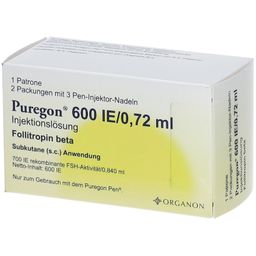 PUREGON 600 I.E./0,72 ml Injekt.-Lsg.i.Pat.+6 Nad.