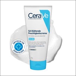 CeraVe SA Urea Glättende Feuchtigkeitscreme bei trockener, rauer und unebener Haut am Körper