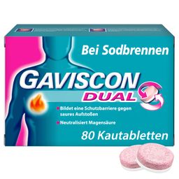 GAVISCON® Dual Kautabletten mit Zweifachwirkung gegen Sodbrennen