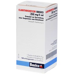 CLARITHROMYCIN BASICS 250 mg/5 ml Gra.Susp.-Herst.