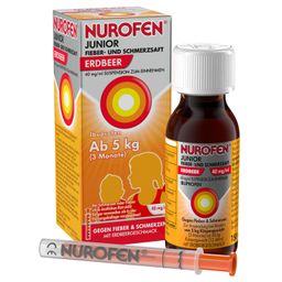 NUROFEN® Junior Fieber- und Schmerzsaft Erdbeer 40 mg - Jetzt 20% mit dem Code nurofen20 sparen*