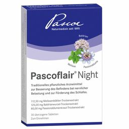 Pascoflair® Night 3-fache Pflanzenkraft aus Baldrian, Melisse und Passionsblume für einen erholsamen Schlaf