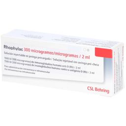 RHOPHYLAC 300 µg/2 ml Injektionslsg.in Fertigspr.
