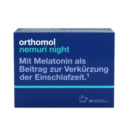 Orthomol Nemuri night - zur Verkürzung der Einschlafzeit - Heißgetränk mit Melatonin und Hopfen-Extrakt - Granulat
