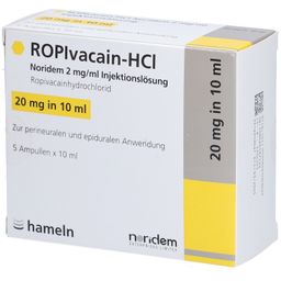 ROPIVACAIN-HCl Noridem 2 mg/ml Injektionslsg.