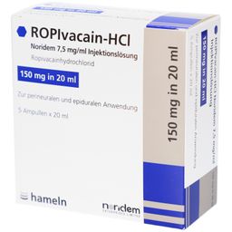 ROPIVACAIN-HCl Noridem 7,5 mg/ml Injektionslsg.