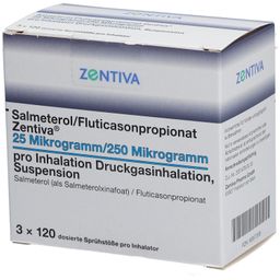 SALMETEROL/Fluticasonpropionat Zent.25/250µg 3x120