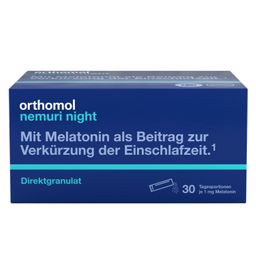 Orthomol Nemuri night - zur Verkürzung der Einschlafzeit - mit Melatonin und Passionsblumen-Extrakt - Direktgranulat