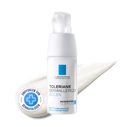 La Roche Posay Toleriane Dermallergo Augen: Feuchtigkeitsspendende Augencreme für zu Allergien neigende Haut + Reinigungsfluid 50ml GRATIS