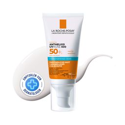 La Roche Posay Anthelios Hydratisierende Creme UVMune 400 LSF 50+: Sonnencreme für das Gesicht bei trockener, empfindlicher Haut und Sonnenallergie + Hyalu B5 Serum 10ml GRATIS