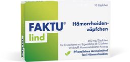 FAKTU Lind Hämorrhoidenzäpfchen - bei Jucken, Nässen, Brennen, Entzündungen, kleinen Blutungen, 10 Stk,  als Zäpfchen ideal für die Anwendung in der Nacht