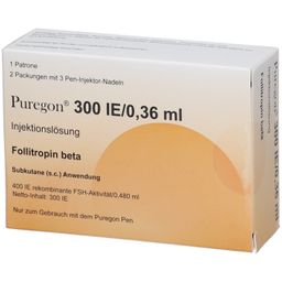 PUREGON 300 I.E./0,36 ml Injekt.-Lsg.i.Pat.+6 Nad.