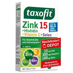taxofit® Zink 15 + Histidin + Vitamin C + Selen