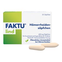 FAKTU Lind Hämorrhoidenzäpfchen - bei Jucken, Nässen, Brennen, Entzündungen, kleinen Blutungen, 25 Stk, als Zäpfchen ideal für die Anwendung in der Nacht