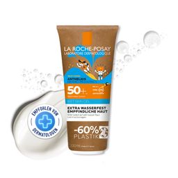 La Roche Posay Anthelios Dermo-Pediatrics Wet Skin Gel LSF 50+: Sonnencreme für Kinder bei zu Sonnenallergie neigende und empfindliche Haut + Hyalu B5 Serum 10ml GRATIS